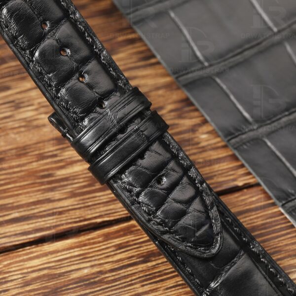 Buy Custom replacement Black alligator leather watch straps for Montblanc Star Legacy luxury watch4