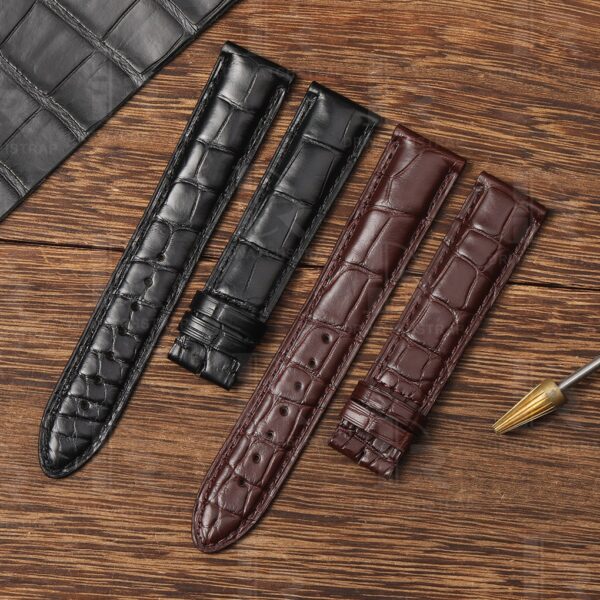 Buy Custom replacement Black alligator leather watch straps for Montblanc Star Legacy luxury watch5