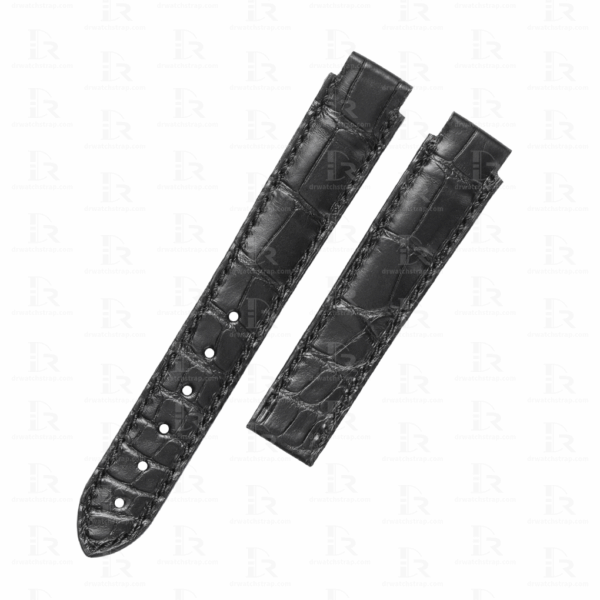 Custom Black Alligator leather strap replacement for Chopard La Strada