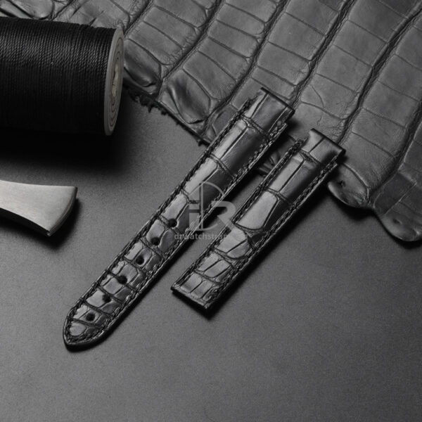 Buy Custom Black Alligator leather strap replacement for Chopard La Strada