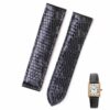 Custom best quality Black leather Cartier Tank Lizard watch strap and watch band replacement for Cartier Tank single-folded (American tank, France tank, Must, and so on) watchbands online for sale