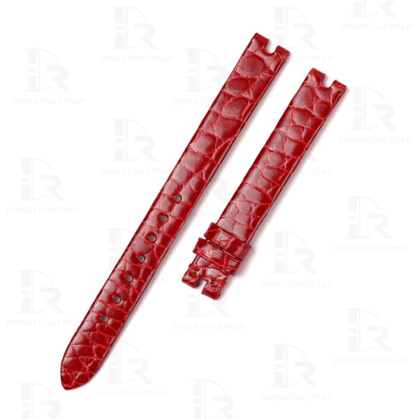 Genuine red alligator leather watch strap for Chopard Happy Diamonds