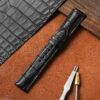 Smooth and Pliable black alligator leather Montblanc watch strap