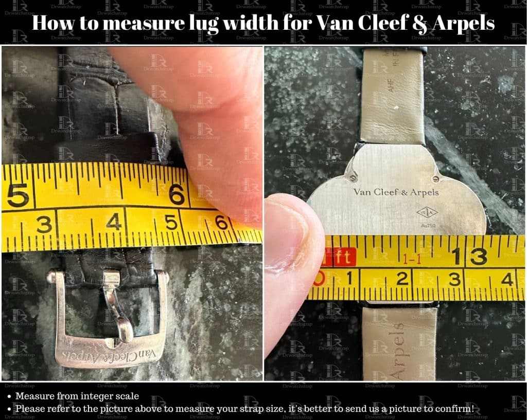 How to measure lug size for leather watch strap Van Cleef & Arpels