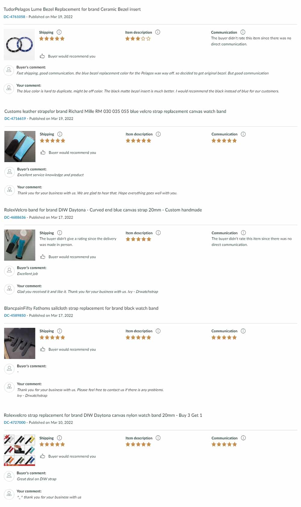 drwatchstrap review tetimonial - custom handmade leather watch bands & straps