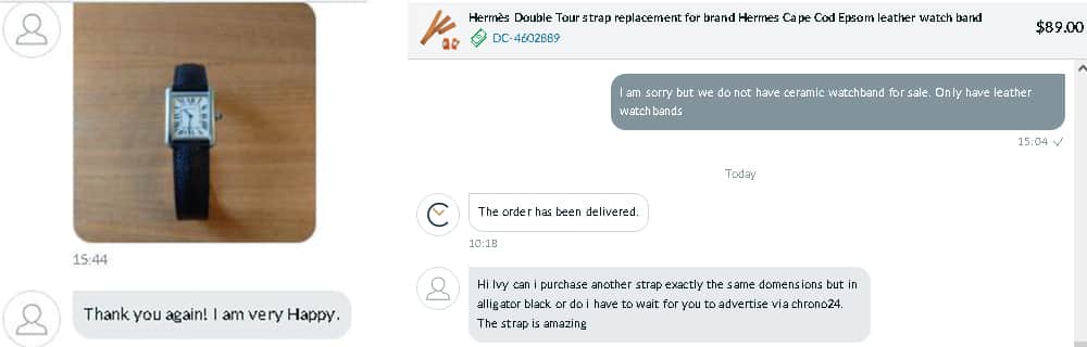 drwatchstrap review tetimonial - custommade handmade leather watch band & straps