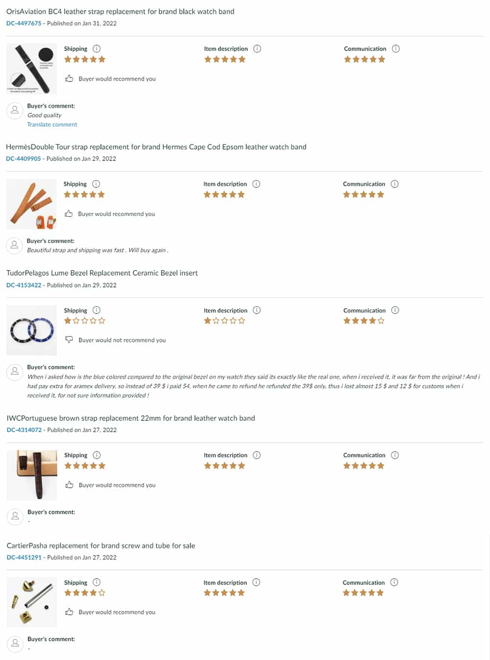 drwatchstrap review tetimonial - custom handmade leather watch bands & straps