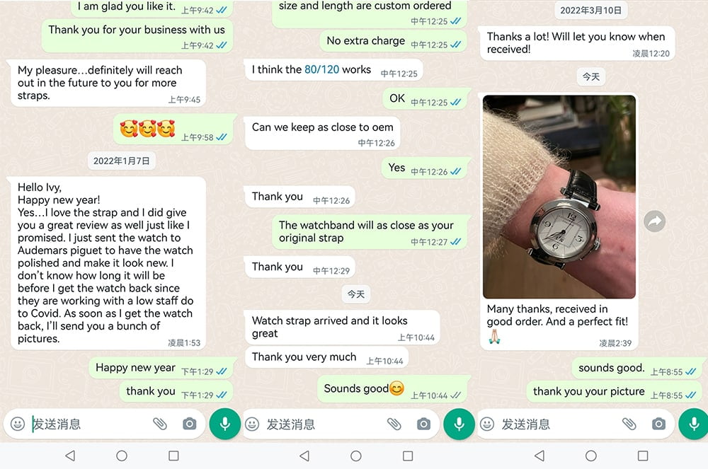 drwatchstrap review tetimonial - custommade handmade leather watch band & straps