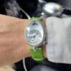 Replacement green satin leather watch band for Breguet Reine de Naples Ladies watch strap