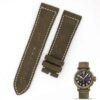 Replacement oliver green suede leather watch band for Zenith Heritage Pilot type 20 bronze 23mm strap