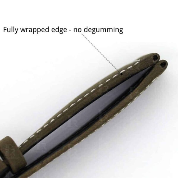 Aftermarket oliver green suede leather watchband for Zenith Heritage Pilot type 20 bronze 23mm strap for sale