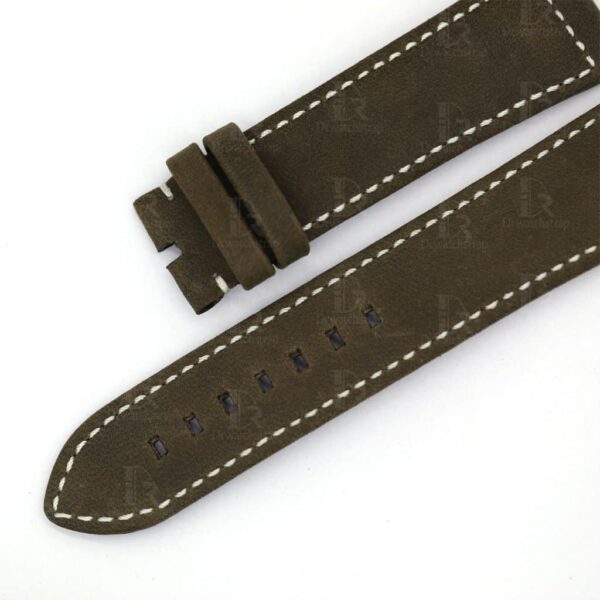 Aftermarket oliver green suede leather watchband for Zenith Heritage Pilot type 20 bronze 23mm strap for sale
