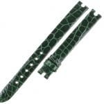 Custom handmade black round-scale replacement leather watchband for Chopard Happy Diamond straps