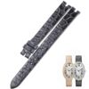 Genuine best quality American Alligator custom black red green pink Round scale replacement alligator leather watch strap ana watch band for Cartier Mini Baignoire mans and ladies luxury watches - Shop the high-end quality crorodile straps and watchbands online from DR Watchstrap at a low price