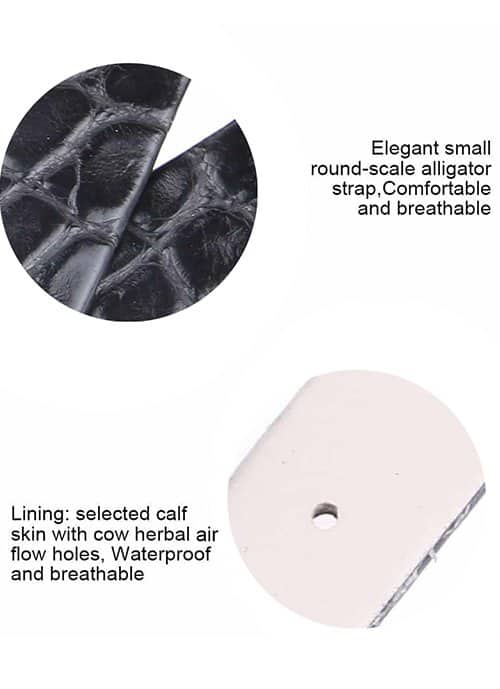 Replacement round-scale alligator strap for Chopard Happy Diamonds ladies watch strap