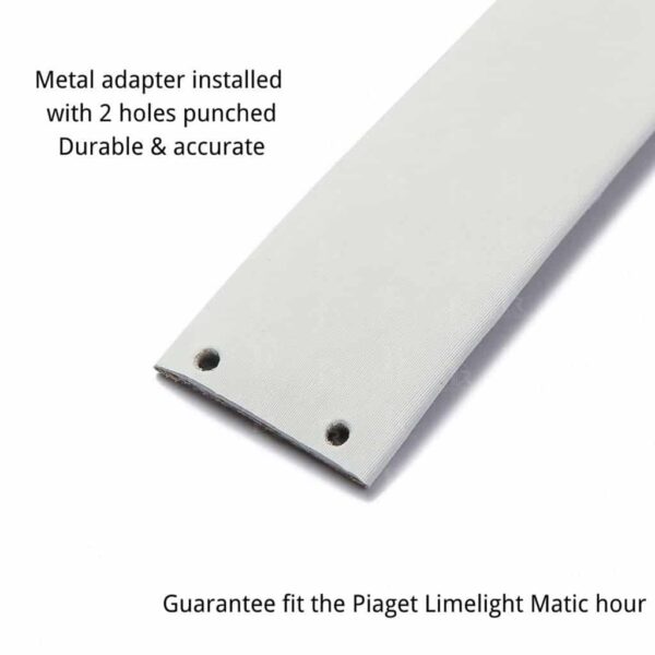 White Satin replacement leather watch strap with 2 holes for Piaget Limelight Magic hour