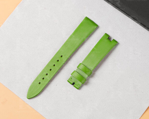 Custom handmade green satin watchband replacement for Breguet Queen Of Naples straps