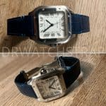 Cartier Santos Large 40mm with green alligator replacement watch band from drwatchstrap (2)