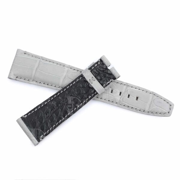 Custom handmade grey alligator watch bands for Audemars Piguet Code 11.59 straps