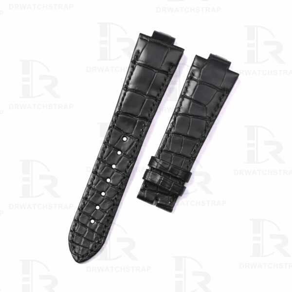 Buy Custom Replacement Black Alligator leather ulysse nardin marine strap (4)