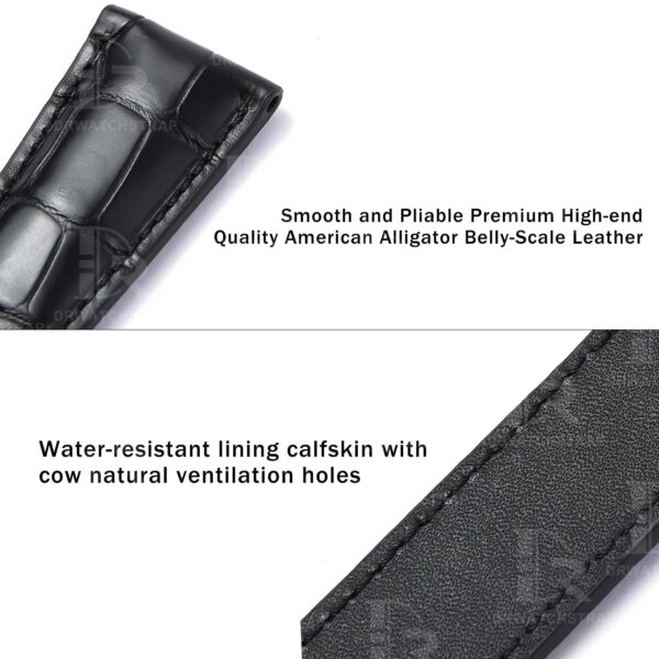 Buy Custom genuine alligator leather watch bands replacement for Maurice Lacroix Pantos luxury watchband (2) Buy Custom genuine alligator leather watch bands replacement for Maurice Lacroix Pantos luxury watchband (2)