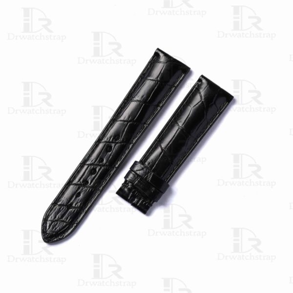 Buy custom Maurice Lacroix Les Classiques Black leather watchbands 19mm 20mm 21mm 22mm 24mm straps replacement for sale