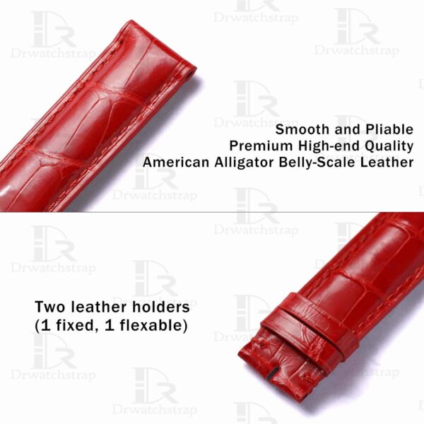 Buy custom Maurice Lacroix Les Classiques Red leather watch band 19mm 20mm 21mm 22mm 24mm bands replacement for sale (6)