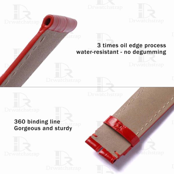 Buy custom Maurice Lacroix Les Classiques Red leather watch straps 14mm 16mm 18mm 20mm 22mm 24mm bands replacement for sale