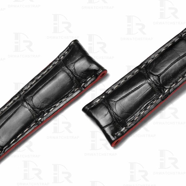 Buy custom baume mercier Black leather watch band 18mm 19mm 21mm 22mm handmade for sale (2)