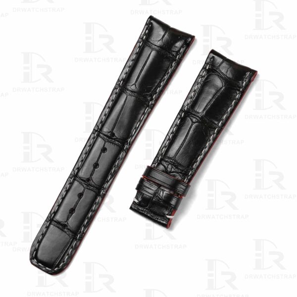 Buy custom baume mercier Black leather watchband 18mm 19mm 21mm 22mm handmade for sale (1)