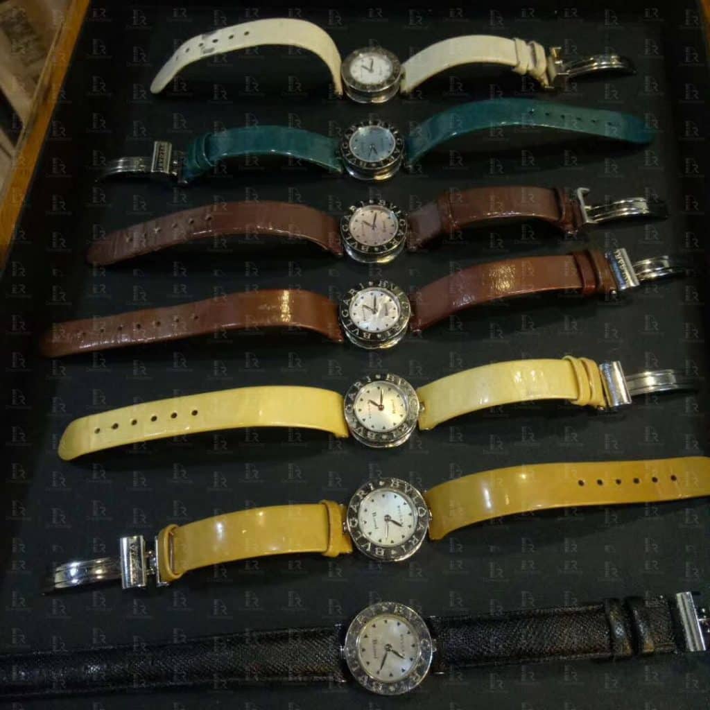 Bvlgari B Zero 1 ladies watch replacement strap watchband white green brown yellow