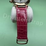 Black Leather WatchBand for Cartier Pasha De Cartier Double Folded Handmade Strap