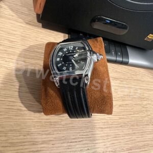 Cartier Roadster black calfskin leather watch band strap