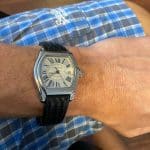 Custom replacement Black leather strap for Cartier Pasha Chronograph