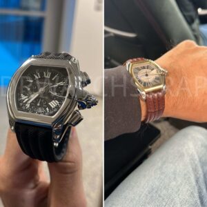 Handmade replacement premium calfskin calf leather watch band for Cartier Roadster strap