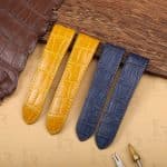 Custom Cartier Santos 100 red alligator leather watch band - Drwatchstrap