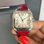 Cartier Santos Galbee black alligator leather strap