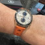 Custom replacement Black leather strap for cartier