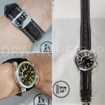 jlc jaeger lecoultre Custom black alligator leather watch band strap replacement for sale (3)