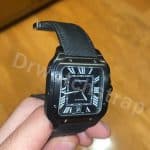 Custom Orange Epsom Leather watch strap for Cartier Santos Large 40mm and Medium 35mm