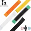 Custom handmade 20mm 21mm Elastic band yellow orange brown black white Swatch Omega Speedmaster watch strap