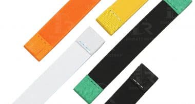 Custom handmade 20mm 21mm Elastic band yellow orange brown black white Swatch Omega Speedmaster watch strap