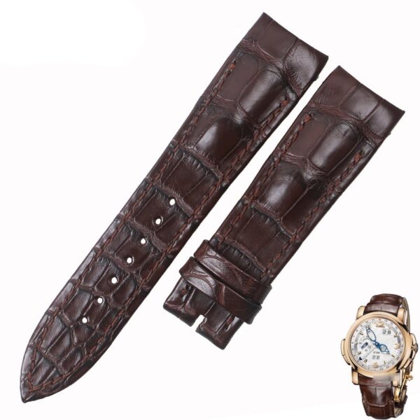 Custom handmade alligator leather watch strap for Uylsse Nardin GMT Perpetual Calendar bands