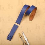 Hermes Blue calfskin leather strap