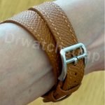 Hermes cap cod double wrap brown Epsom leather watch band strap (1)
