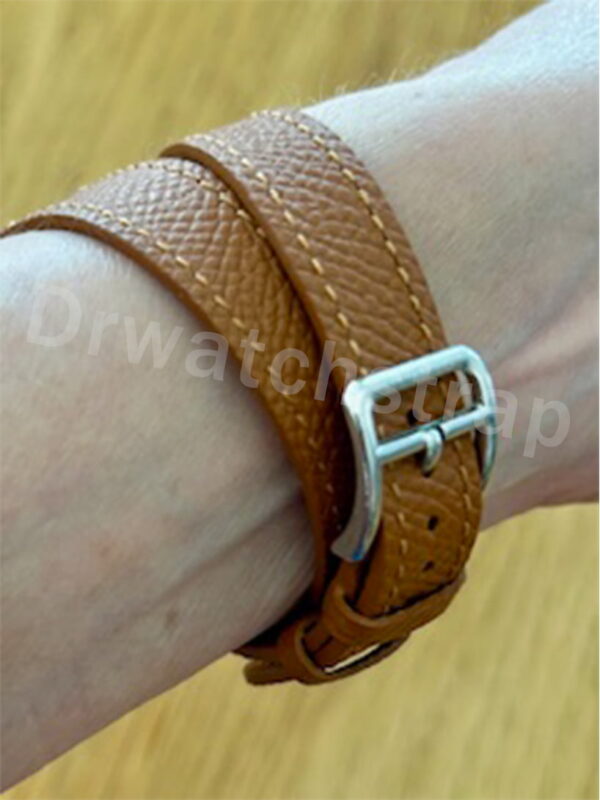 Hermes cap cod double wrap brown Epsom leather watch band strap (1)