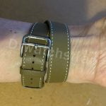 Hermes double wrap tour olive green leather watch band strap