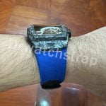 Roex Cellini replacement watch band dark blue white stitching