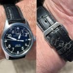 IWC Pilot Mark XVI Black alligator leather watch band IW326601 (3)