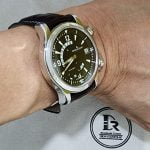 Cartier Roadster on wrist with custom blue leather watch watch band strap